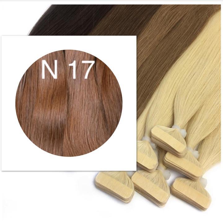 EXTENSIONES DE CABELLO CON CINTA MARRÓN ROJO