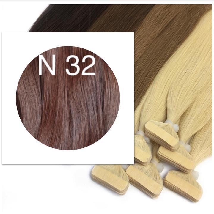 EXTENSIONES DE CABELLO CON CINTA MARRÓN ROJO