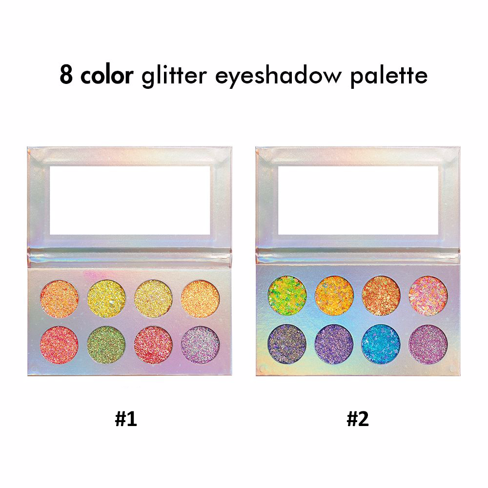 PALETA DE SOMBRAS DE OJOS AQUA 8 COLOR GLITTER